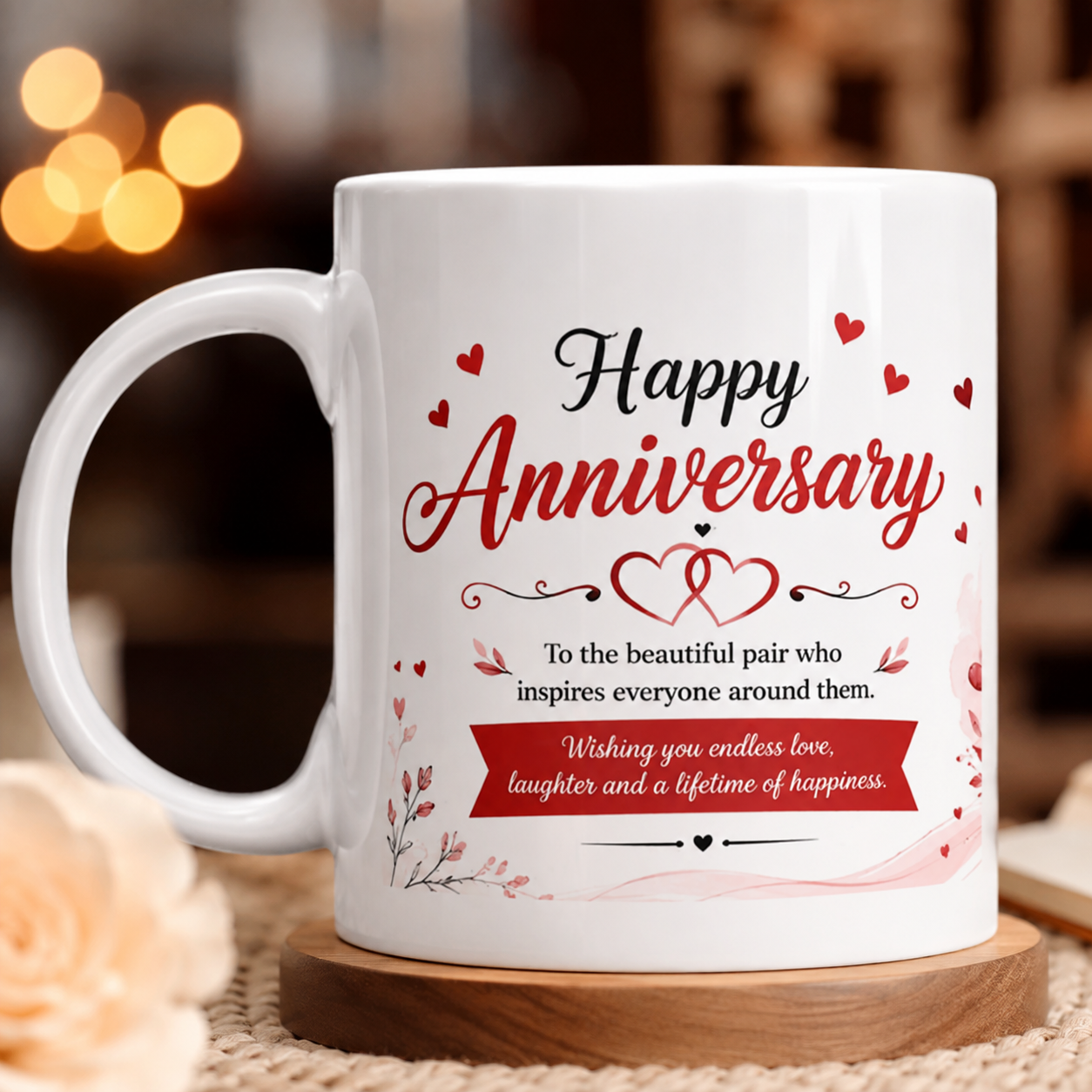 Golden 50th Milestone Anniversary Elegant Ceramic Mug Set