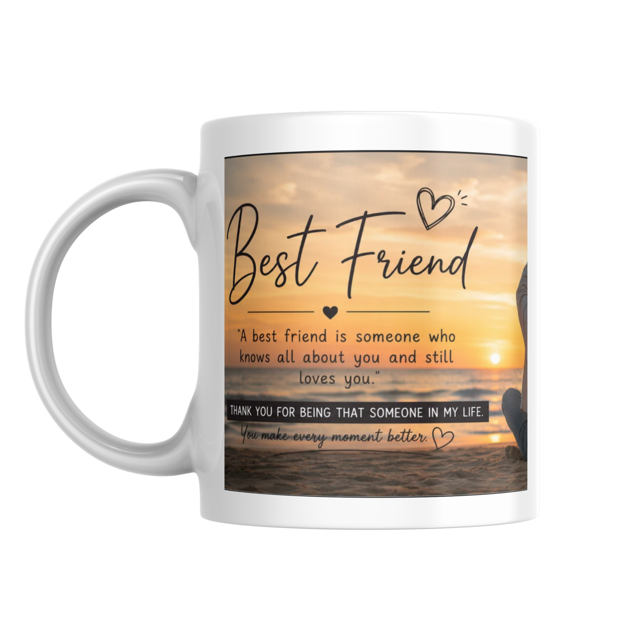 White Personalized Best Friend Birthday Ceramic Mug