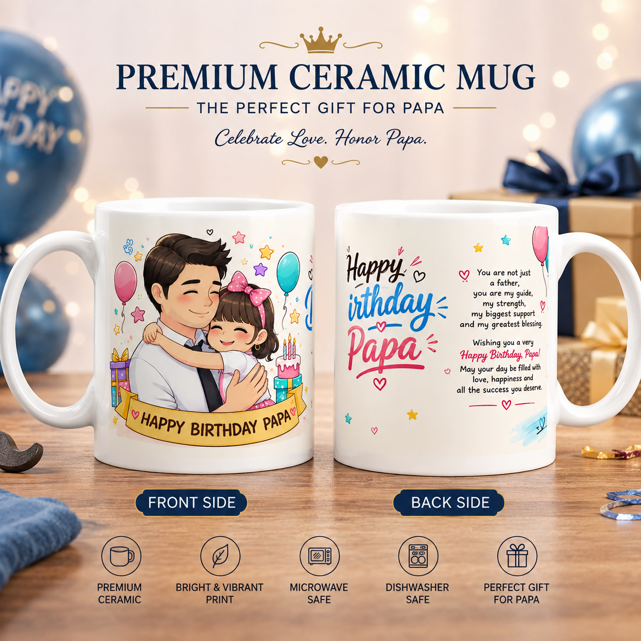 Floral Elegance Birthday Special Custom Ceramic Mug