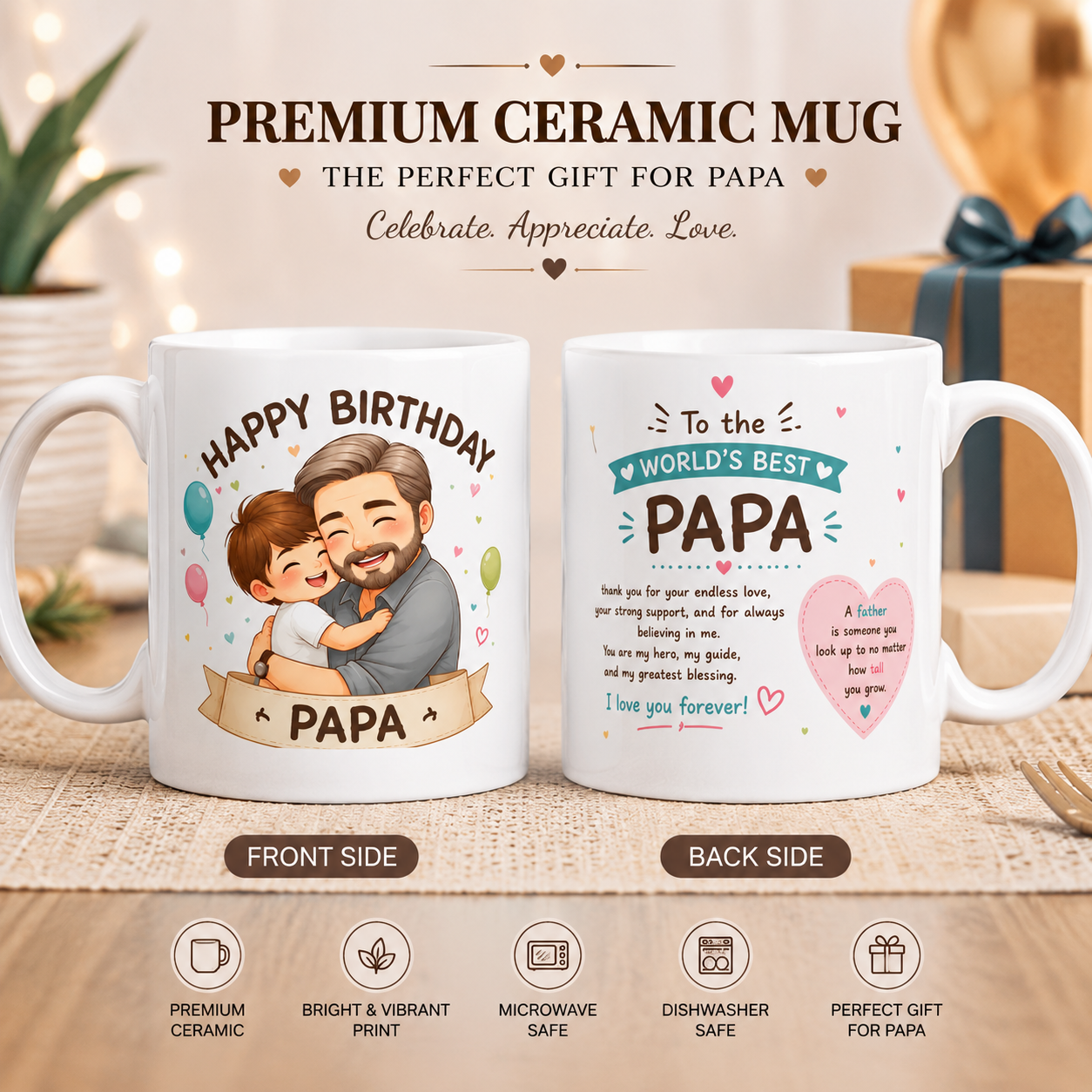 Floral Elegance Birthday Special Custom Ceramic Mug